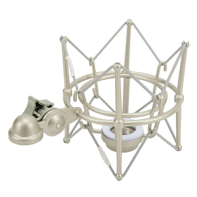 Support antichoc pour microphone, support anti-vibrations pour studio d'enregistrement en direct, champagne argenté