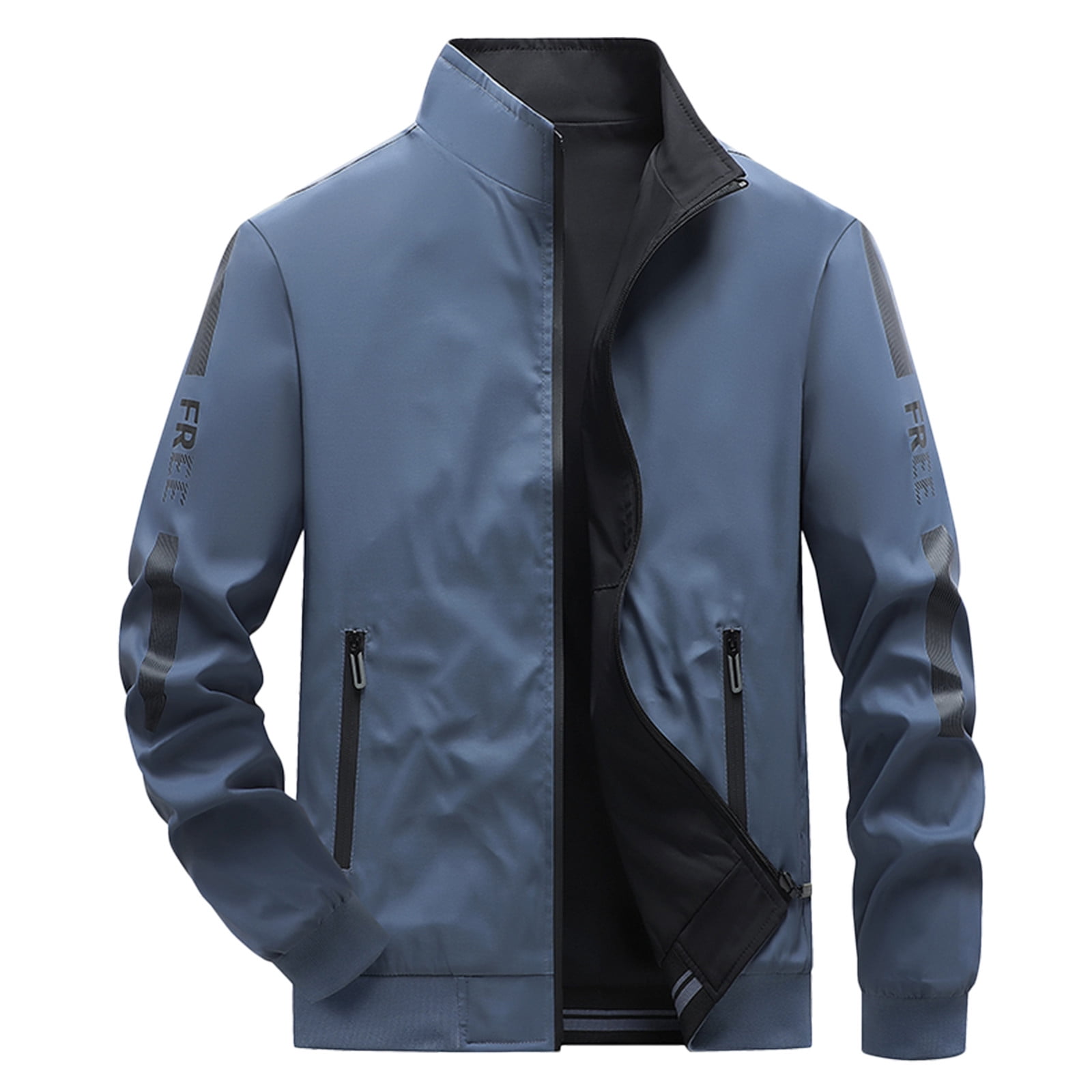 nsendm Big And Tall Rain Jacket Mens Male Casual Slim Two Sided Jacket