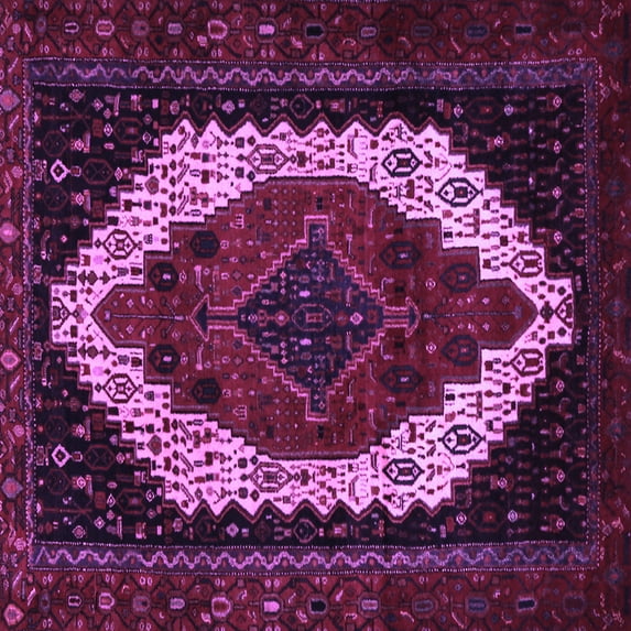 Ahgly Company Indoor Square Persian Purple Traditional Area Rugs, 6' Square