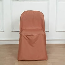 BalsaCircle 6 Terracotta Solid Polyester Folding Chair Covers Slipcovers Linens