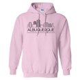 thumbnail image 1 of Skyline Albuquerque Hoodie Sweatshirt Unisex Medium Pink, 1 of 5