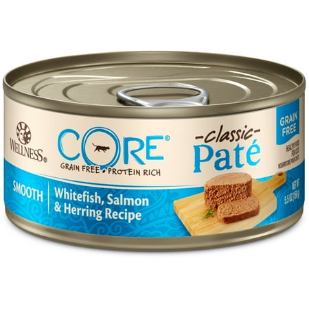 UPC: 0076344079057 | Wellness CORE Natural Grain Free Wet Canned Cat Food Whitefish Salmon & Herring 5.5-Ounce Can (Pack of 24)
