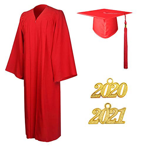 GraduationMall Matte Graduation Gown Cap Tassel Set 2019 for High School and Bachelor