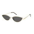 thumbnail image 2 of Womens Vintage Style Narrow Metal Rim Cat Eye Sunglasses Gold Black, 2 of 4