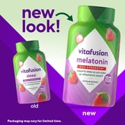vitafusion Max Strength Melatonin Sleep Aid ملاحق الصمغ ، نكهة الفراولة ، 10 ملغ ، 100 كونت