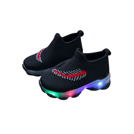 

Colisha Unisex-Child Sock Sneaker Sports Running Shoes Breathable Sneakers School Fashion Walking Shoe Knit Upper Black 8C