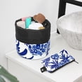 thumbnail image 6 of PhooArto Travel Cosmetic Bags Barrel Makeup Bag, Multifunctional Toiletry Bucket Bags Round Organizer Storage Pocket, Pineapple Blue Pattern, 6 of 6