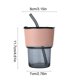 thumbnail image 3 of Vaso de vidrio transparente con pajilla 420 ml | Taza de agua para oficina con tapa, pajilla reutilizable y funda aislante | Resistente al calor, portátil, diseño moderno para bebidas calientes o, 3 of 6