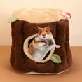 thumbnail image 6 of Dengjunhu Hamster Nest Lovely Appearance Stump Design Flannel Comfortable Squirrel Bed Hammock for Small Animals, 6 of 7