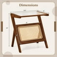 thumbnail image 3 of Gymax 2 Pieces Boho End Table with Magazine Rack Versatile Bamboo Bedside Table w/ Rattan Shelf Walnut, 3 of 10