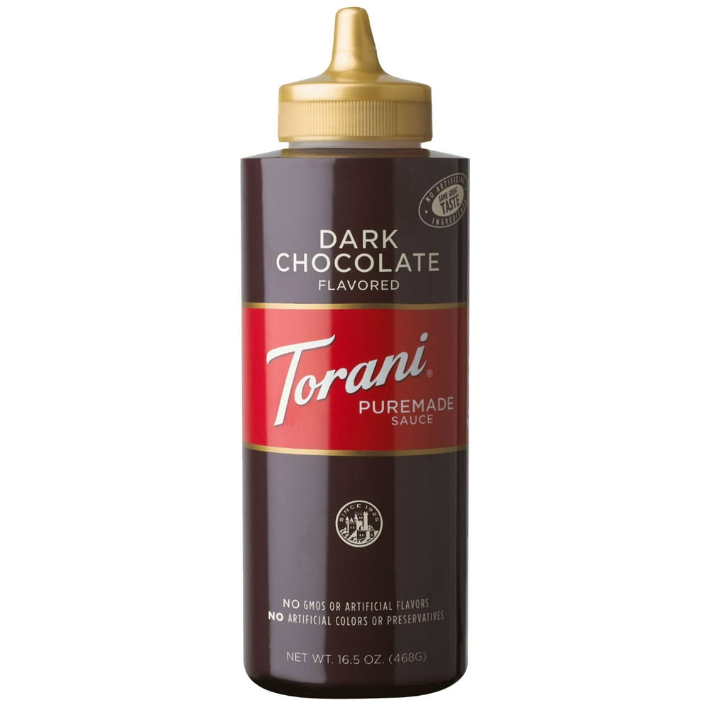 Torani Puremade Dark Chocolate Sauce, Mocha and Dessert Topping, 16.5oz