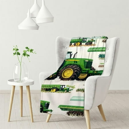 

WHKANG Excavator Car Throw Blanket for Kids Boys Girls Cartoon Construction Tractor Vehicle 50x60in