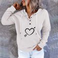 thumbnail image 1 of ICHUANYI Liquidación Blusa de manga larga con bolsillo impreso a la moda para mujer Tops casuales Sudadera con capucha con botones ICHUANYI WER202308246722, 1 of 7