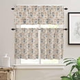 thumbnail image 2 of Christmas Coastal Kitchen Curtains and Valances Set, Rod Pocket Curtains Tier Farmhouse Window Curtains 36 Inch Length, Nautical Snowman Shell Conch Starfish 3 Piece Kitchen Curtains Set, 2 of 6