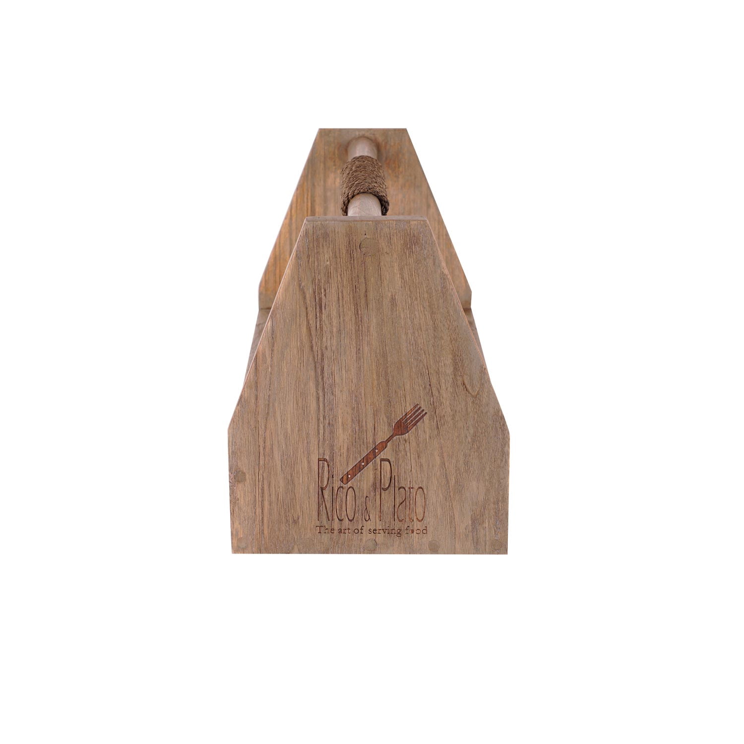 Rico & Plato Mindi Wood Barbecue Grill Accessory Caddy - Thumbnail 4