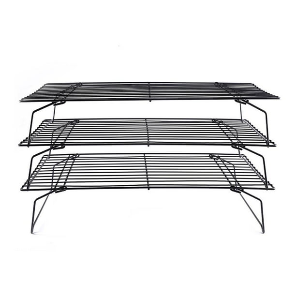 Injueey Rejilla para enfriar pasteles apilable de 3 capas, rejilla para enfriar pasteles, galletas, pan, alfombrilla de red, bandeja para hornear Cocina y Comedor Injueey HA022065-00