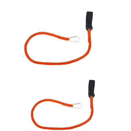 Fule 2pcs Kayak Canoe Elastic Paddle Rack Rope with Safety Fishing Rod Lanyard