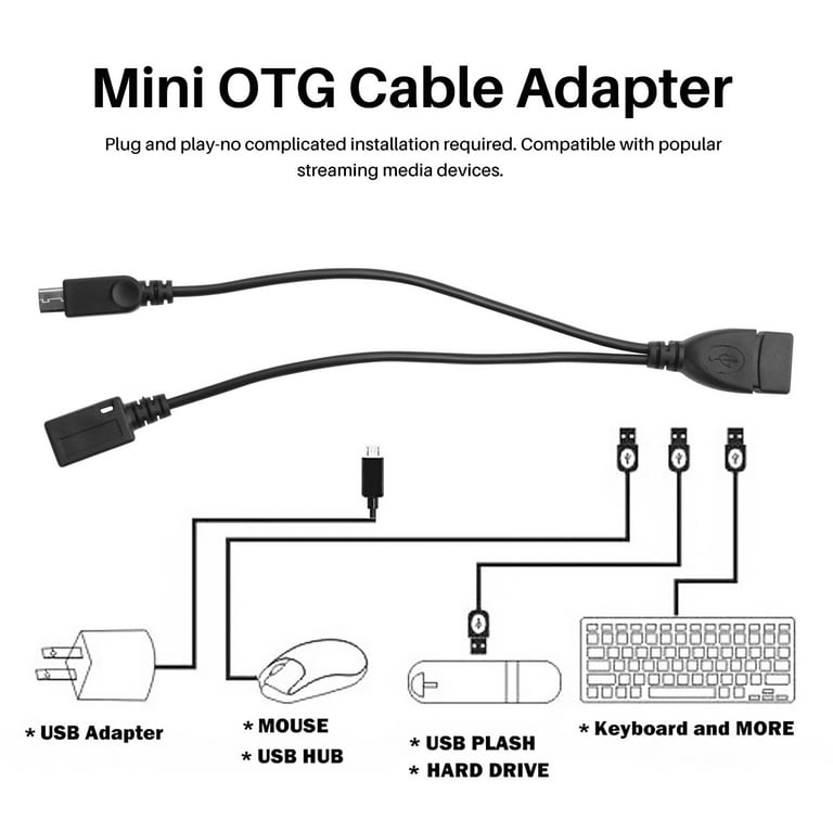 Mini USB OTG Cable with External Power Supply