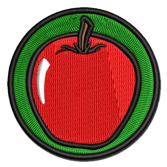 Juicy Apple Fruit Summer Harvest Teacher Applique Multi-Color Embroidered Iron-On Patch - 2.5 Inch Small