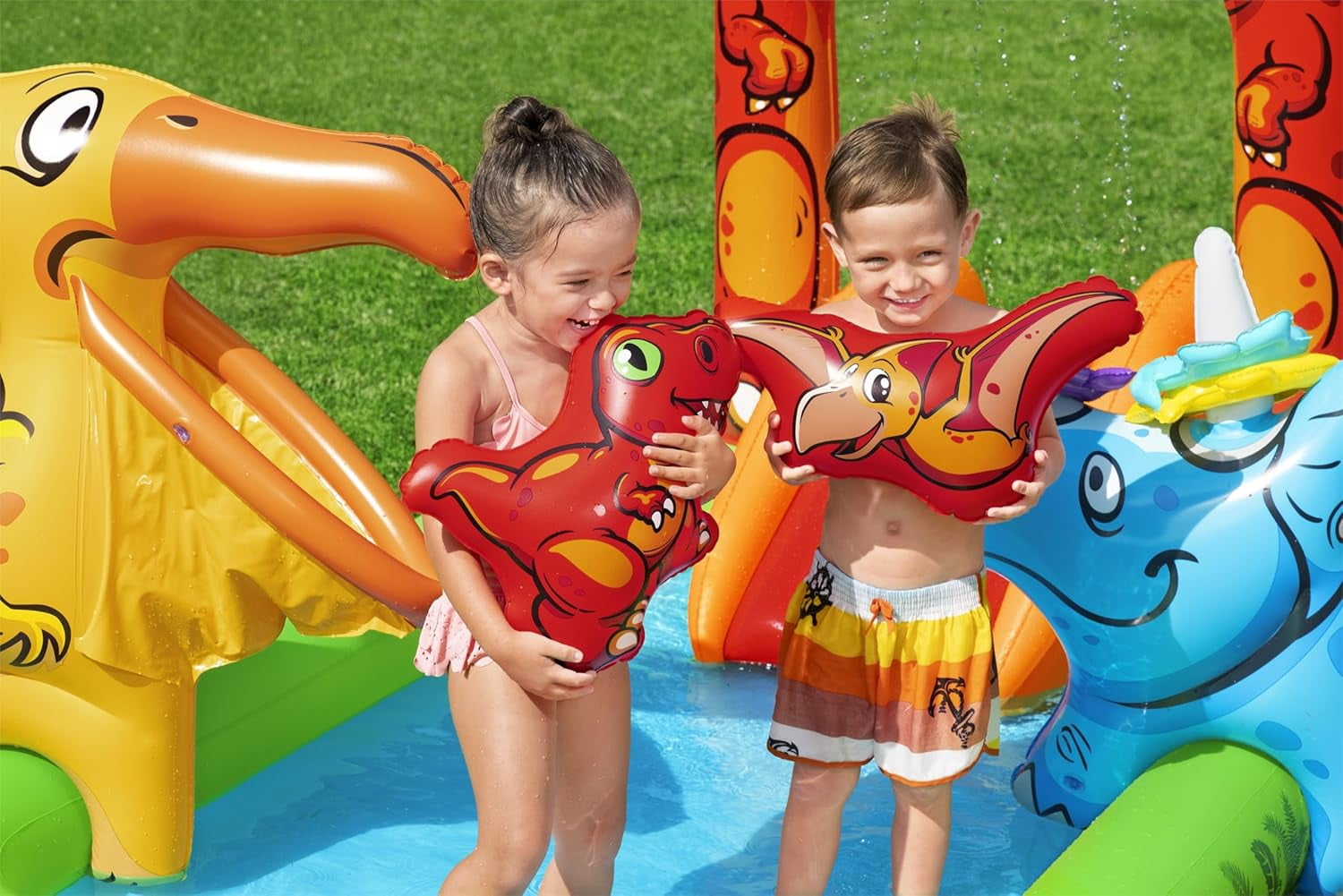 H2OGO! Jurassic Splash Kids Inflatable Water  Center - Outdoor Summer Pool Toy for Children Ages 2+