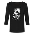 thumbnail image 5 of TaTaai Womens 2026 New Year Celebration Print Three Quarter Sleeve Top Round Neck Casual Blouse Holiday Festival Party Wear Gift, 5 of 5