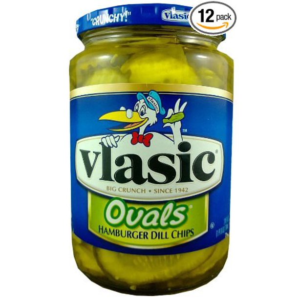 12 PACKS Vlasic Ovals Hamburger Dill Chips Pickles 16 oz Walmart