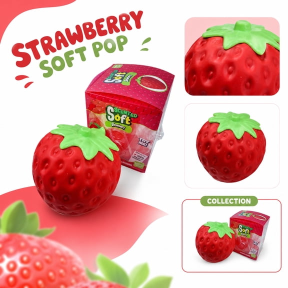 Squishy Toys Large Strawberry Fruit Squishies Squeeze Toy Soft Slow Rising Desk Gadget Fidget Toys Stress Relief Sensory Toy for Adults Large Size
