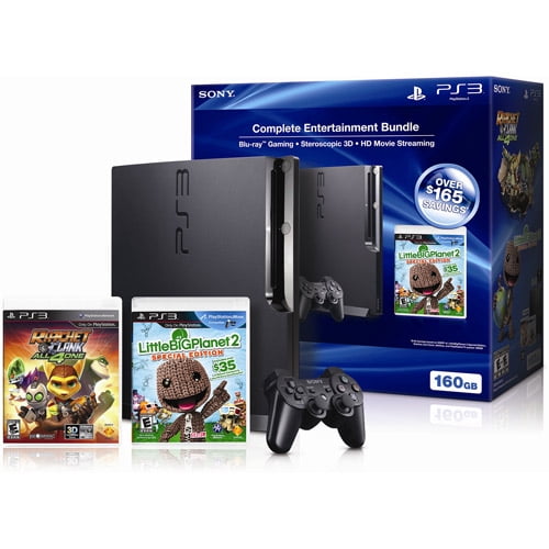 PlayStation 3: 4th Generation: Slim: 160GB with LittleBigPlanet 2: Special Edition   Ratchet & Clank: All 4 One