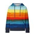 thumbnail image 5 of Ashirexll Womens Hoodies, Oversized Hoodies for Women, Casual Matching Color Striped Long Sleeve Drawstring Hooded Sweatshirts Pullover, 5 of 6