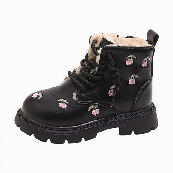 CAICJ98 Toddler Girl Combat Boots Glitter Sequin Boots Lace Up Waterproof Riding Boots with Side Zipper Ankle Boots for Girls (Toddler/Little Kid/Big Kid),10