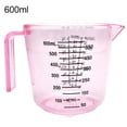 thumbnail image 1 of 150/300/600ml Handle Water Milk Egg Scale Measuring Cup Mug Measurement Tool Pink Plastic, 1 of 8
