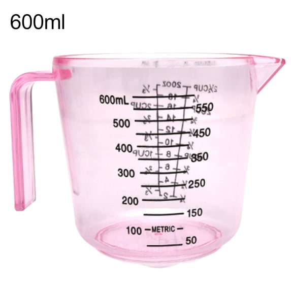 150/300/600ml Handle Water Milk Egg Scale Measuring Cup Mug Measurement Tool Pink Plastic