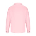 thumbnail image 5 of VSSSJ Mens Long Sleeve Cotton Linen Shirt Button Down Loose Fit Vintage Shirts Comfy Lapel Collar Vacation Beach Henley Shirt Tops Pink M, 5 of 6