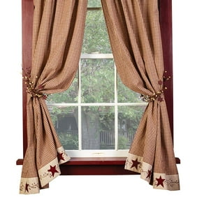 Collections Etc Country Heart Checkered Rod Pocket Window Valance 71 W X 14 L Red Collections Etc Country Heart Checkered