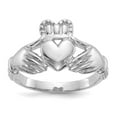 thumbnail image 1 of Real 14kt White Gold Men's Claddagh Ring Size: 9; for Adults and Teens; for Women and Men, 1 of 7