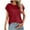 Wine, variant on ZyeKqe Summer Tops for Women 2025 Cap Sleeve T Shirts Round Neck Loose Fitted Blouses Top