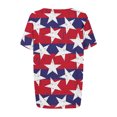 thumbnail image 4 of Fiudx Camisas de Mujer Blusa Superior con Estampado de Manga Corta y Cuello En V, Cómoda E Informal, a La Moda para Mujer, 4 of 5