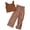 Brown, variant on Toddler Girl Summer Clothes Toddler Girls Spring Outfit Peter Pan Collar Sleeveless Plaid Vest Tops Elastic Waist Pants Set Kids Summer Clothes(Brown,4-5 Years)