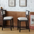 thumbnail image 3 of GDF Studio Tisa 26.5" Rubberwood Counter Stool, Beige Black, Set of 2, 3 of 9
