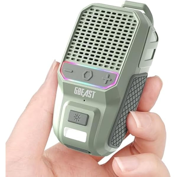 wonima11 Wearable Bluetooth Speaker, Clip-On Mini Portable Speakers All Day Playtime Waterproof Built-in Mic for Hands-Free Music/Calls Bluetooth Speaker with RGB/Flashlight for Jobsite/Outdoor/Golf