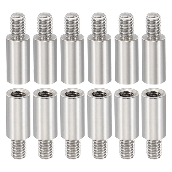 12pcs M4 Standoffs, M4 12 6mm Spacer Standoffs Steel Threaded Standoffs Screws 4mm ID 6mm OD Metric Male Female