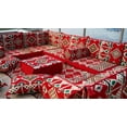 thumbnail image 4 of Arabic Floor Seating, U Shaped Sofa Bed, Diwan Sofa, Red Turkish Sofa, Floor Cushion Seating, Modular Sofa Set, Sleeper Couch, 4 of 5