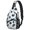 Geometric Hexagon White Pattern, variant on Geometric Triangle Brown Pattern Sling Backpack, Unisex Daily Travel Sling Pack with Side Mesh Pockets, Adjustable Ambidextrous Strap Gift Ideas for Hiking Cycling Walking