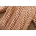 thumbnail image 3 of Esaierr Toddler Baby Boy Girl Round Neck Sweater Kids Cable Knit Pullover Sweater for 3-8T Long-Sleeved Solid Color Warm Toddler Sweatshirt Sweater, 3 of 5