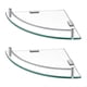 thumbnail image 1 of Glass Corner Shelf For Bathroom Corner Shower Shelf 2 Pack Tempered Glass Shelf With Rail Sus 304 Stainless Steel Wall Mounted Brushed Finish, 1 of 5
