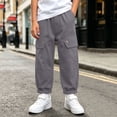 thumbnail image 2 of Acaics Boys' Cargo Jogger Pants, Elastic Waist Decorative Flap Pocket Loose Cuffed Trousers For Outdoor Daily Back To School Wear, Sizes 2-12, 2 of 9