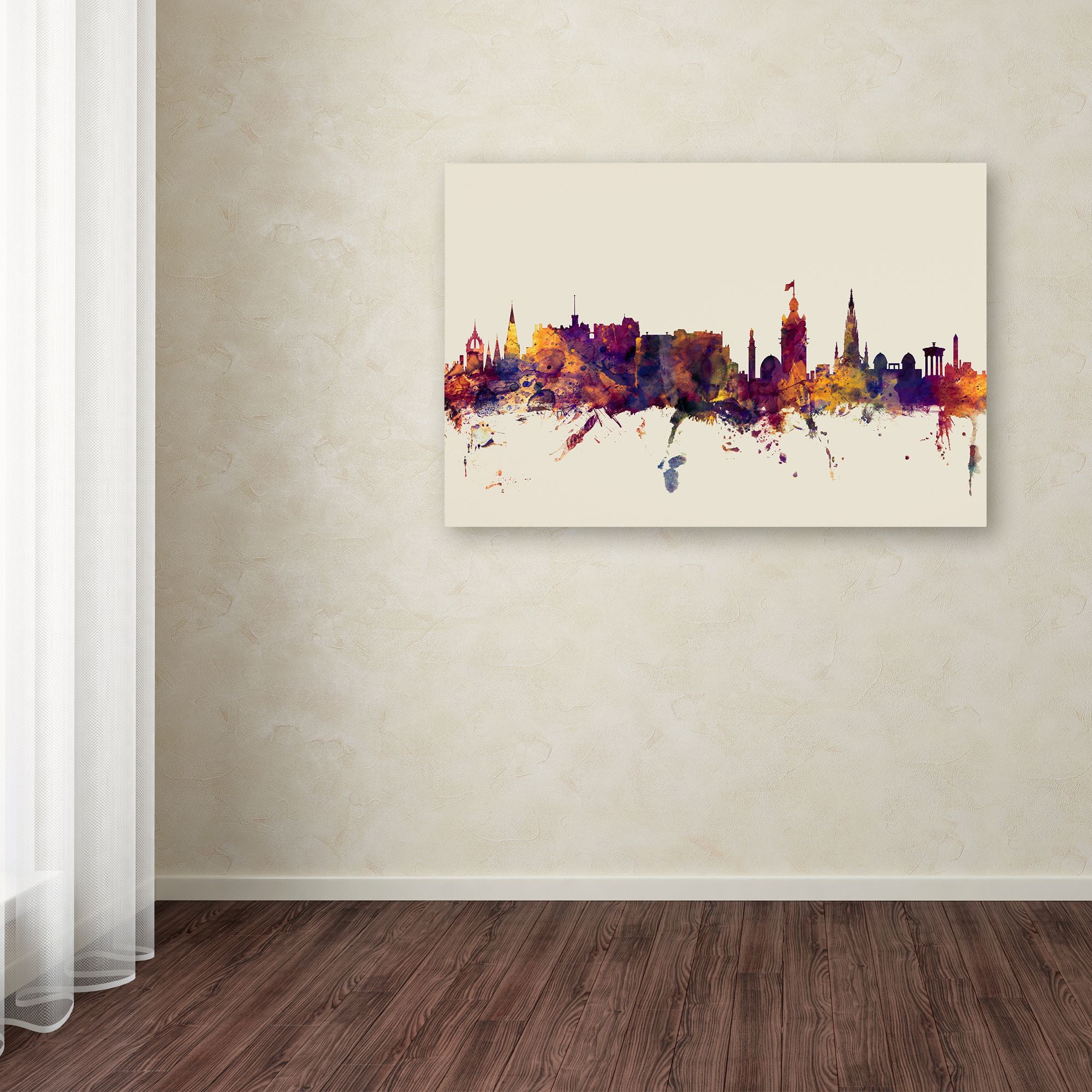Trademark Fine Art "Edinburgh Scotland Skyline" Canvas Art by Michael Tompsett