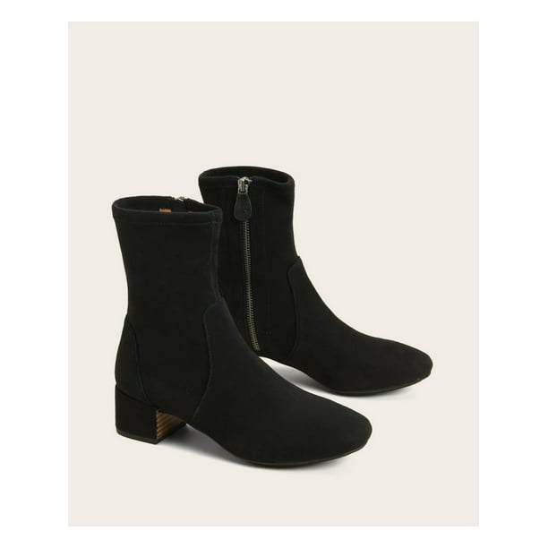 GENTLE SOULS KENNETH COLE Womens Black Comfort Ella Round Toe Block Heel Zip Up Leather Heeled Boots 8.5 M Walmart
