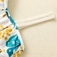 thumbnail image 2 of Gibobby pantalones siameses de pierna ancha Mono de verano para niñas pequeñas, mono con estampado de hojas con volantes para niños, mono de un hombro(Blanco， 3-6 Meses), 2 of 5