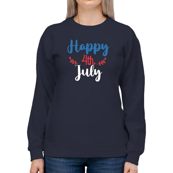 Happy 4Th July Garland Sweatshirt Women -Image by Shutterstock, Female 4X-Large